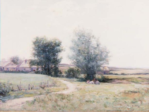 Kinder beim Picknick auf einem Feld von Joseph Henderson
