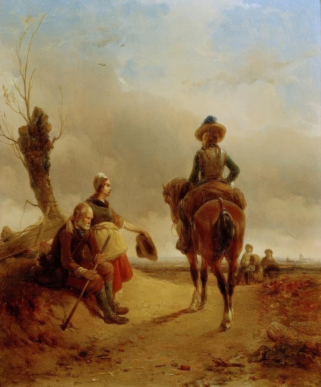 Landschaft mit barocker Reiterszene von Joseph Jodocus Moerenhout