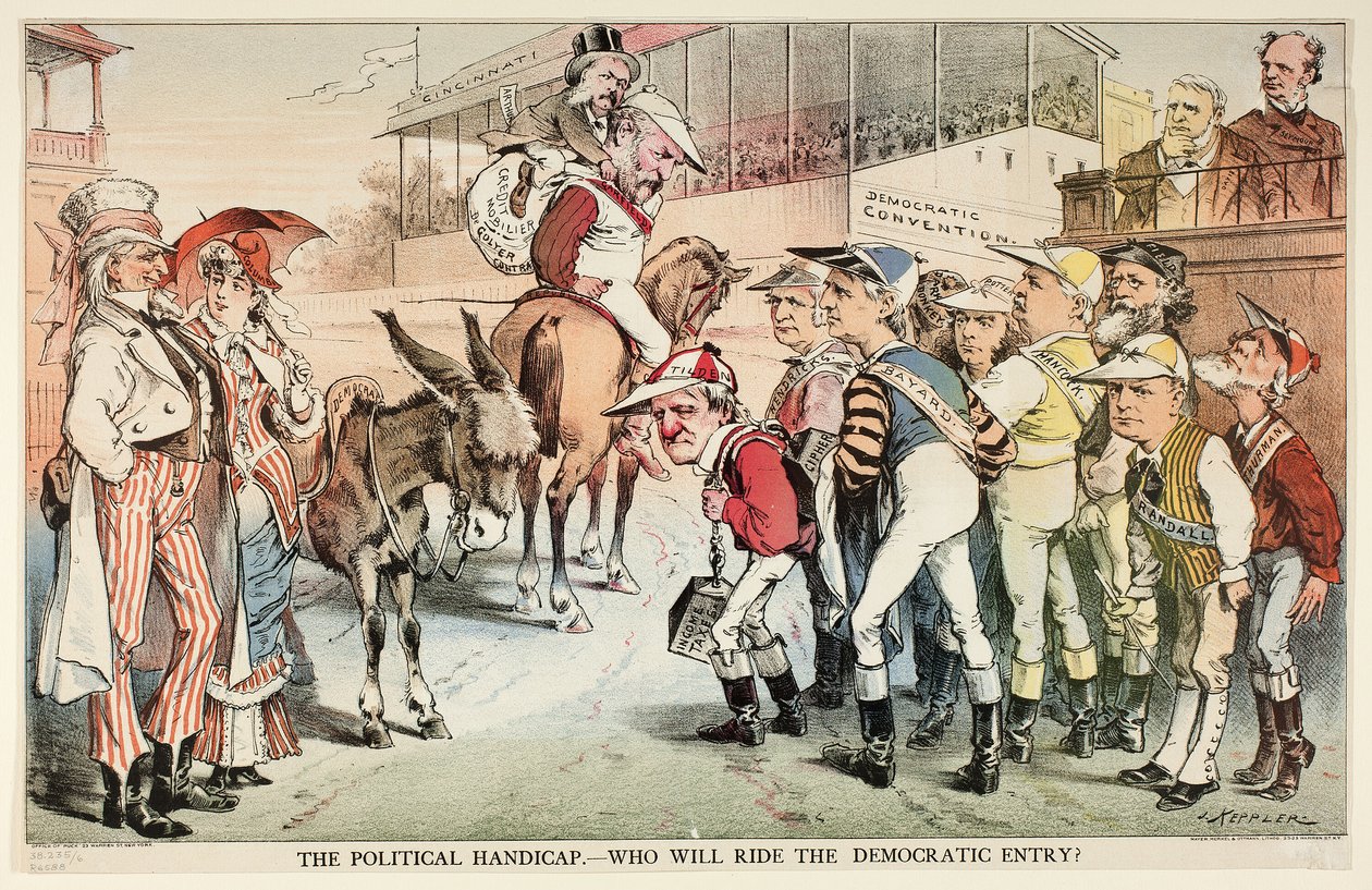 Das politische Handicap, aus Puck von Joseph Keppler