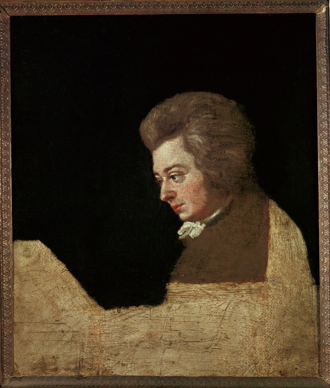 Wolfgang Amadeus Mozart (Öl auf Leinwand) von Joseph Lange