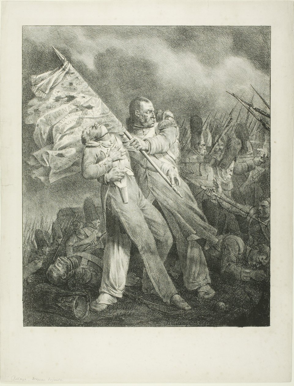 Der verwundete Fahnenträger von Joseph Louis Hippolyte Bellange