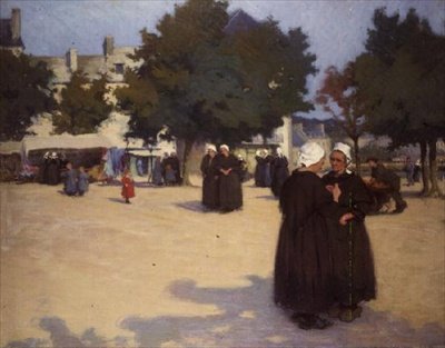 Der Dorfplatz, Bretagne von Joseph Milner Kite
