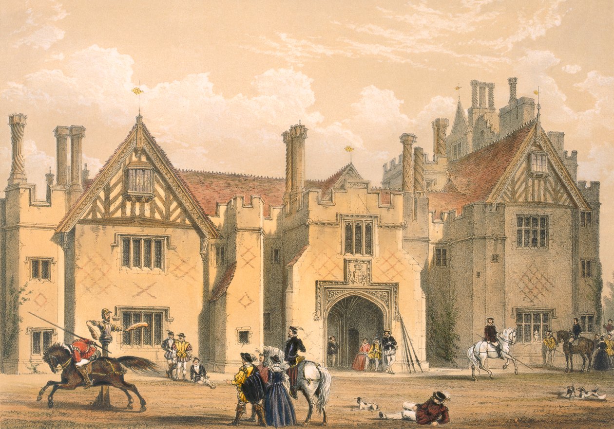 Turnierübung, Compton Wynyates, Warwick, Mitte 1600er von Joseph Nash