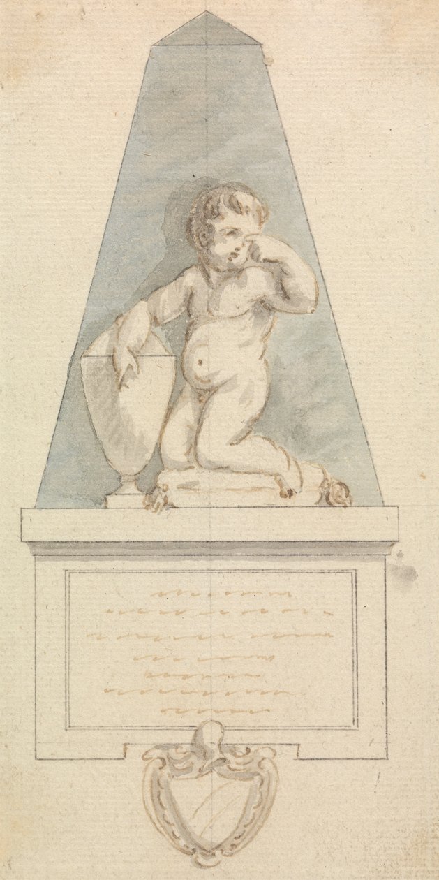 Grab: Weinender Cherub bei einer Urne von Joseph Nollekens