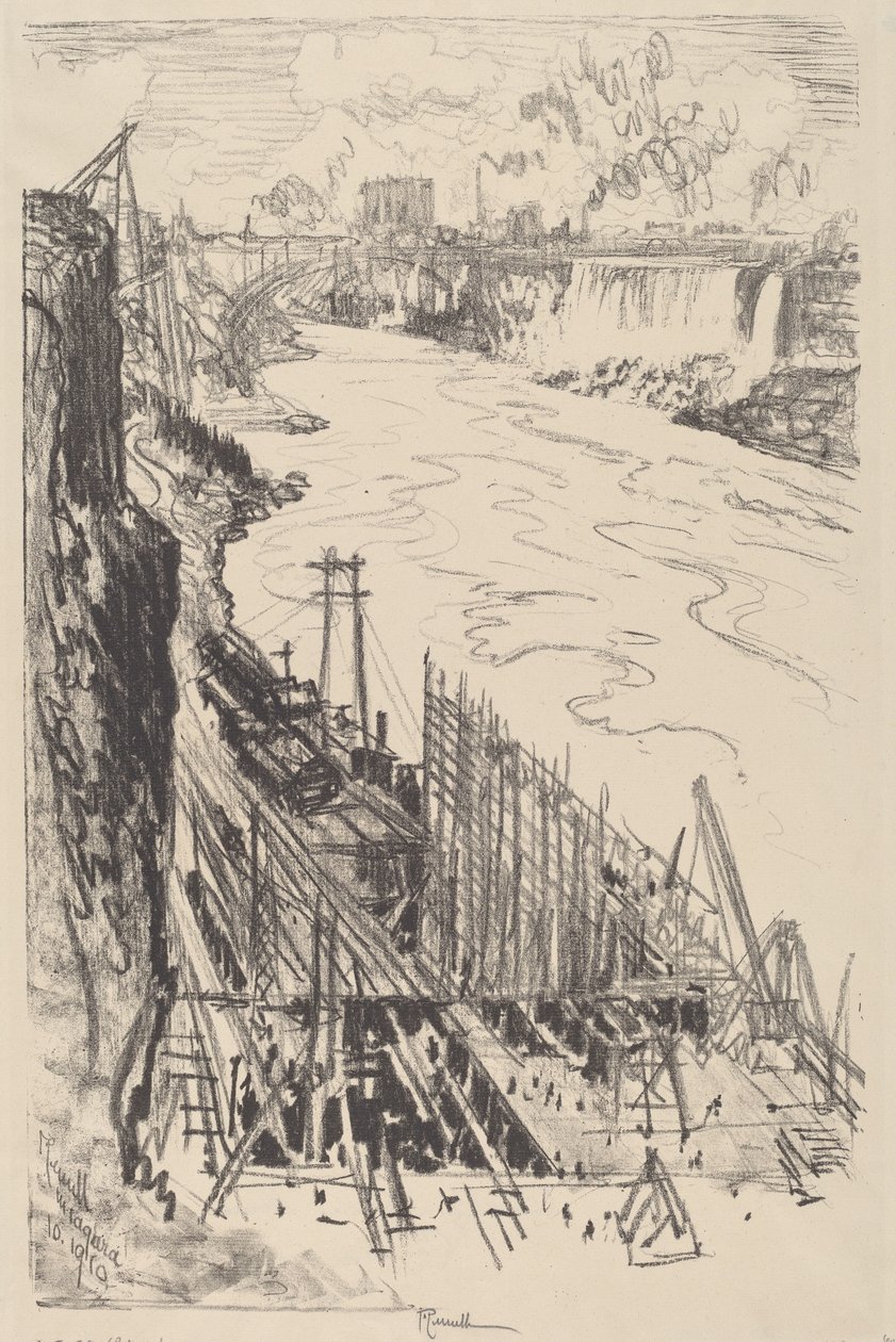 Bau eines Kraftwerks von Joseph Pennell