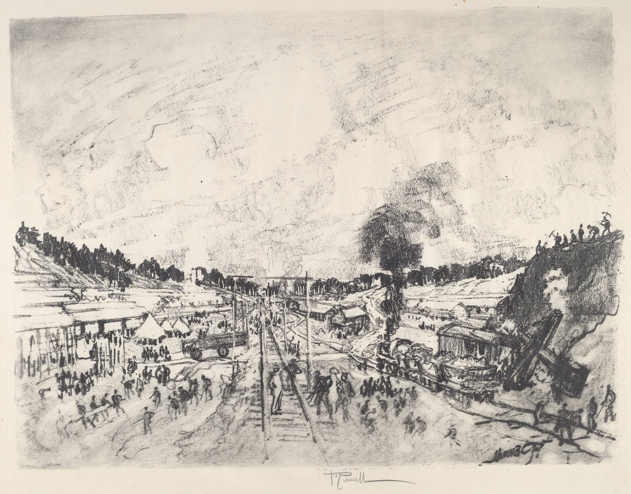 Das Lager bauen von Joseph Pennell