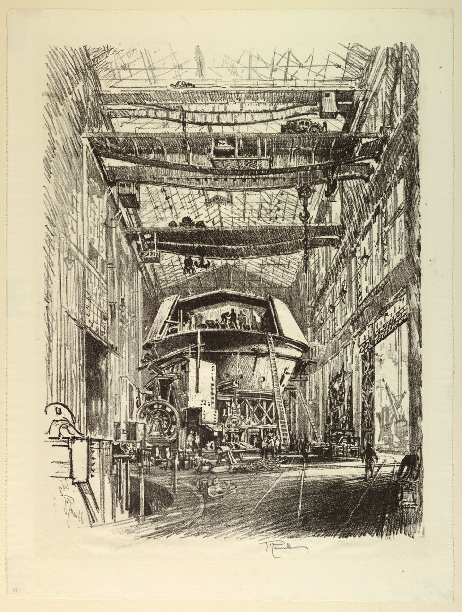 Bau des großen Turms von Joseph Pennell