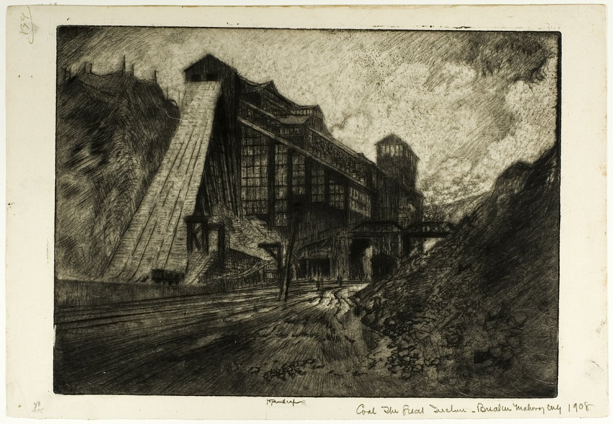 Kohle—Die große Neigung, Brecher, Mahanoy City von Joseph Pennell