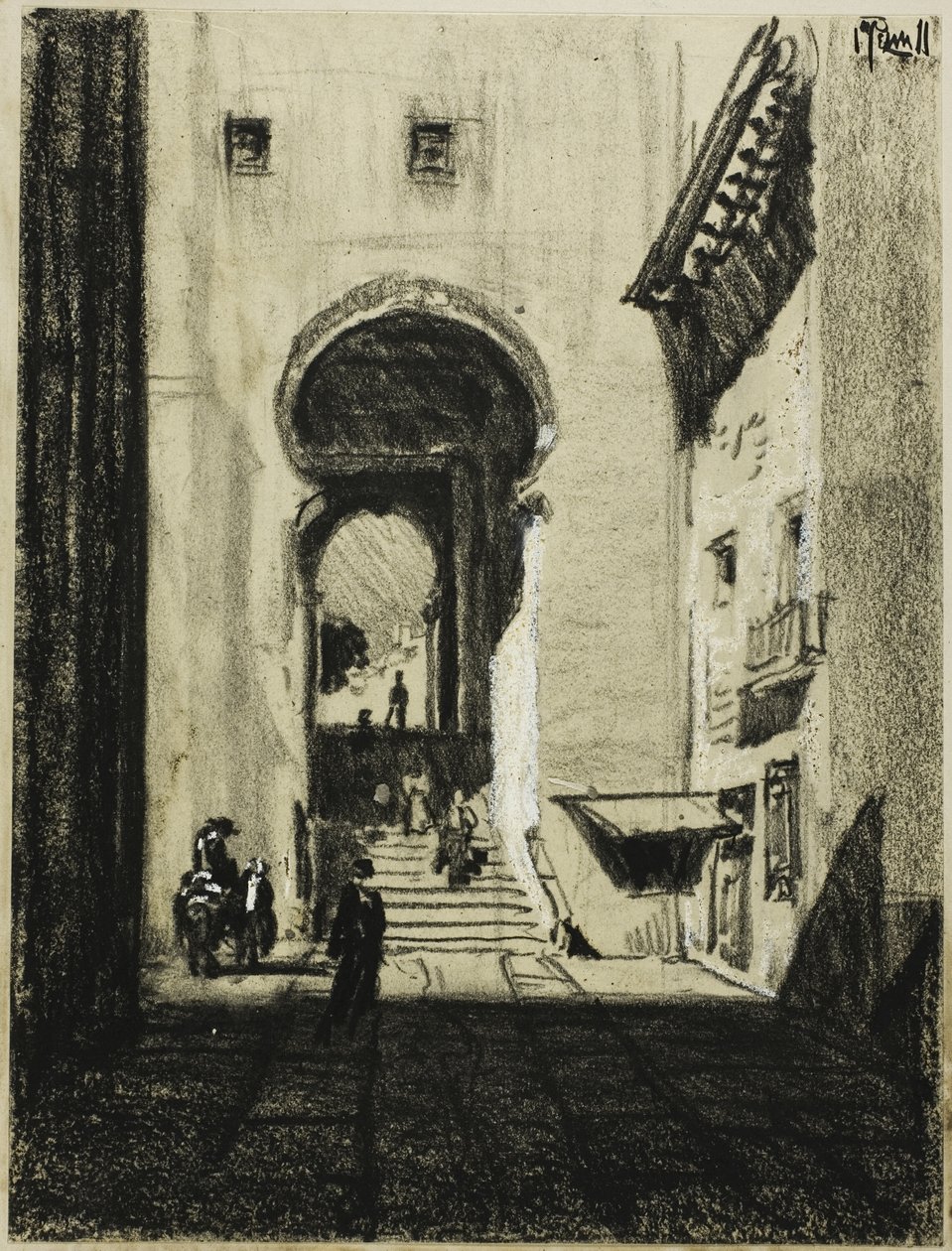 Eingang zu Zocodover, Toledo von Joseph Pennell