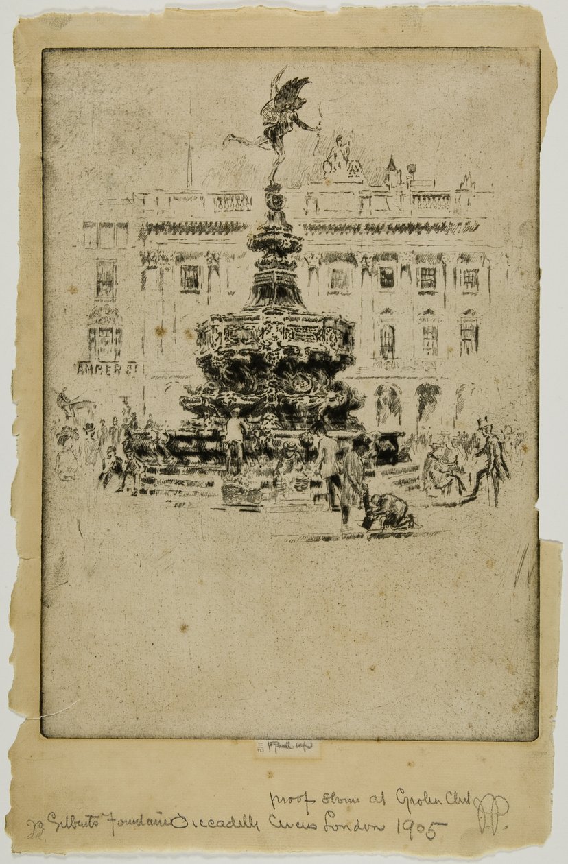 Gilberts Denkmal, Piccadilly Circus von Joseph Pennell