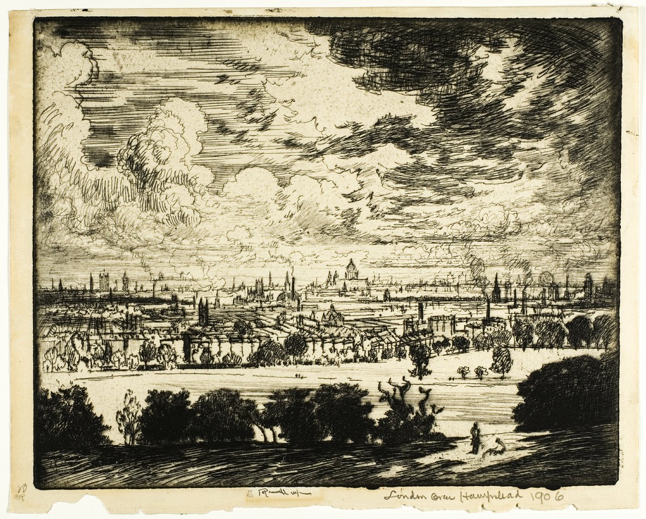 London über Hampstead von Joseph Pennell