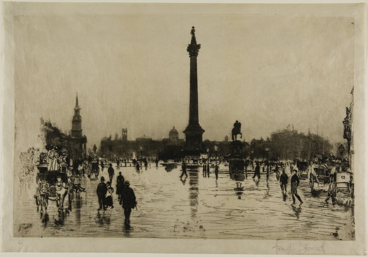 Nelson-Denkmal, Trafalgar Square, London von Joseph Pennell