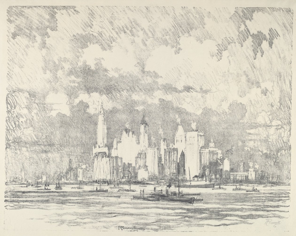 New York von Ellis Island von Joseph Pennell