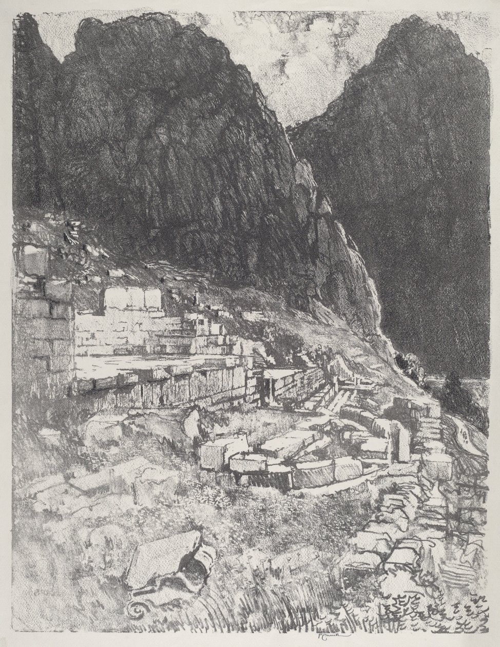 Sitze der Mächtigen, Delphi, 1913 von Joseph Pennell