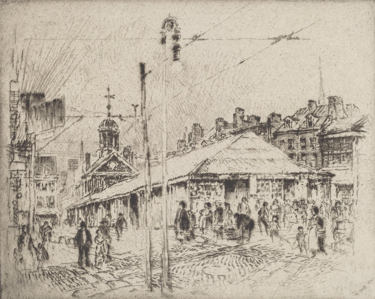 Second Street Market, Philadelphia von Joseph Pennell