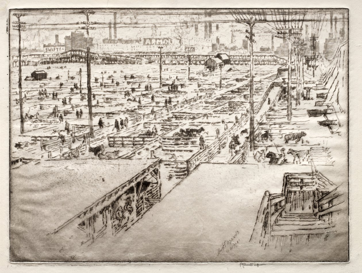 Schlachthöfe, Chicago von Joseph Pennell