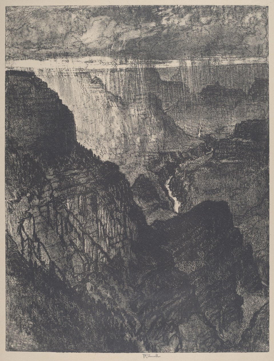 Sturm im Grand Canyon, 1912 von Joseph Pennell