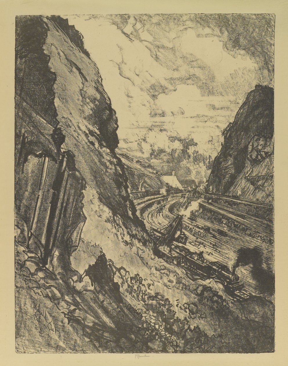 Der Schnitt Richtung Culebra von Joseph Pennell