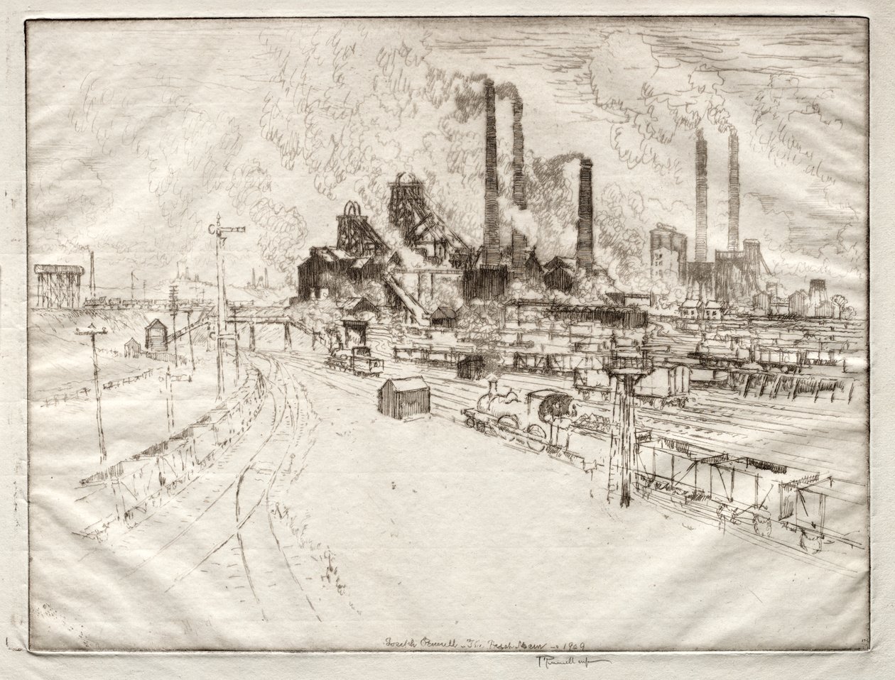 Der große Main, in der Nähe von Sheffield von Joseph Pennell