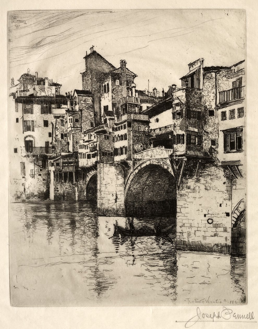 Die Ponte Vecchio, 1883 von Joseph Pennell
