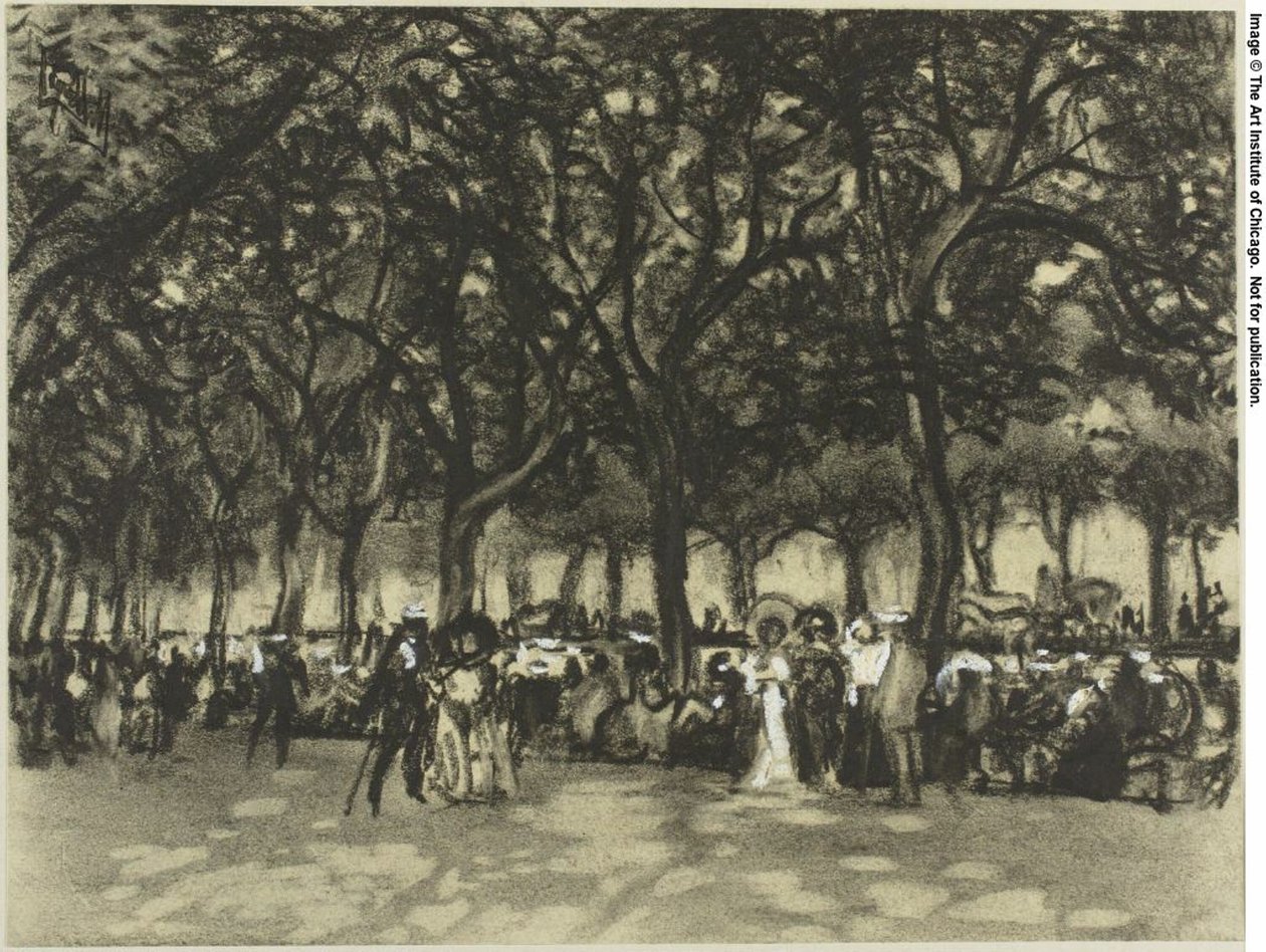 Die Promenaden von Madrid von Joseph Pennell