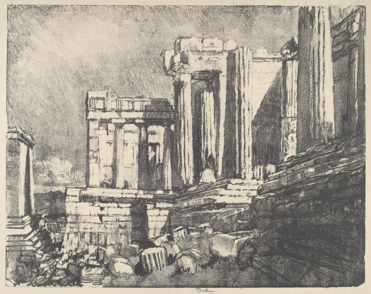 Die Propyläen, Athen von Joseph Pennell