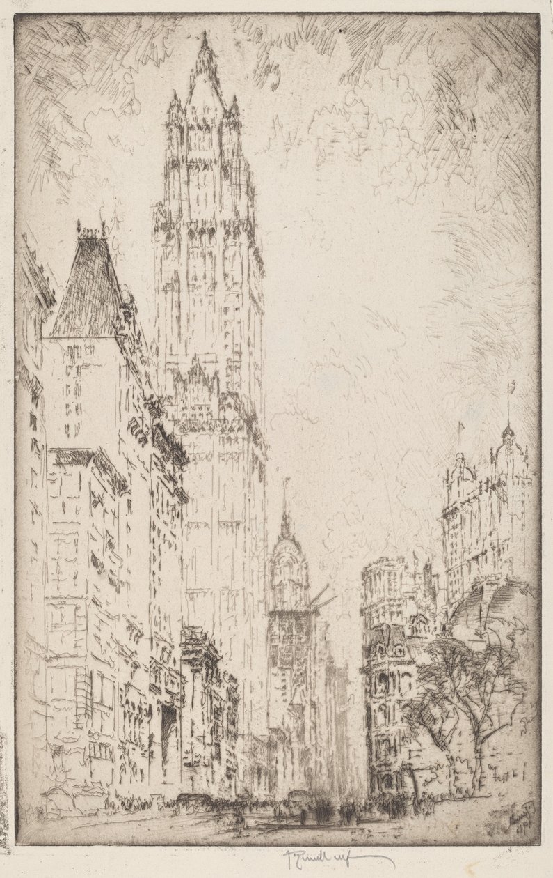 Das Woolworth-Gebäude von Joseph Pennell