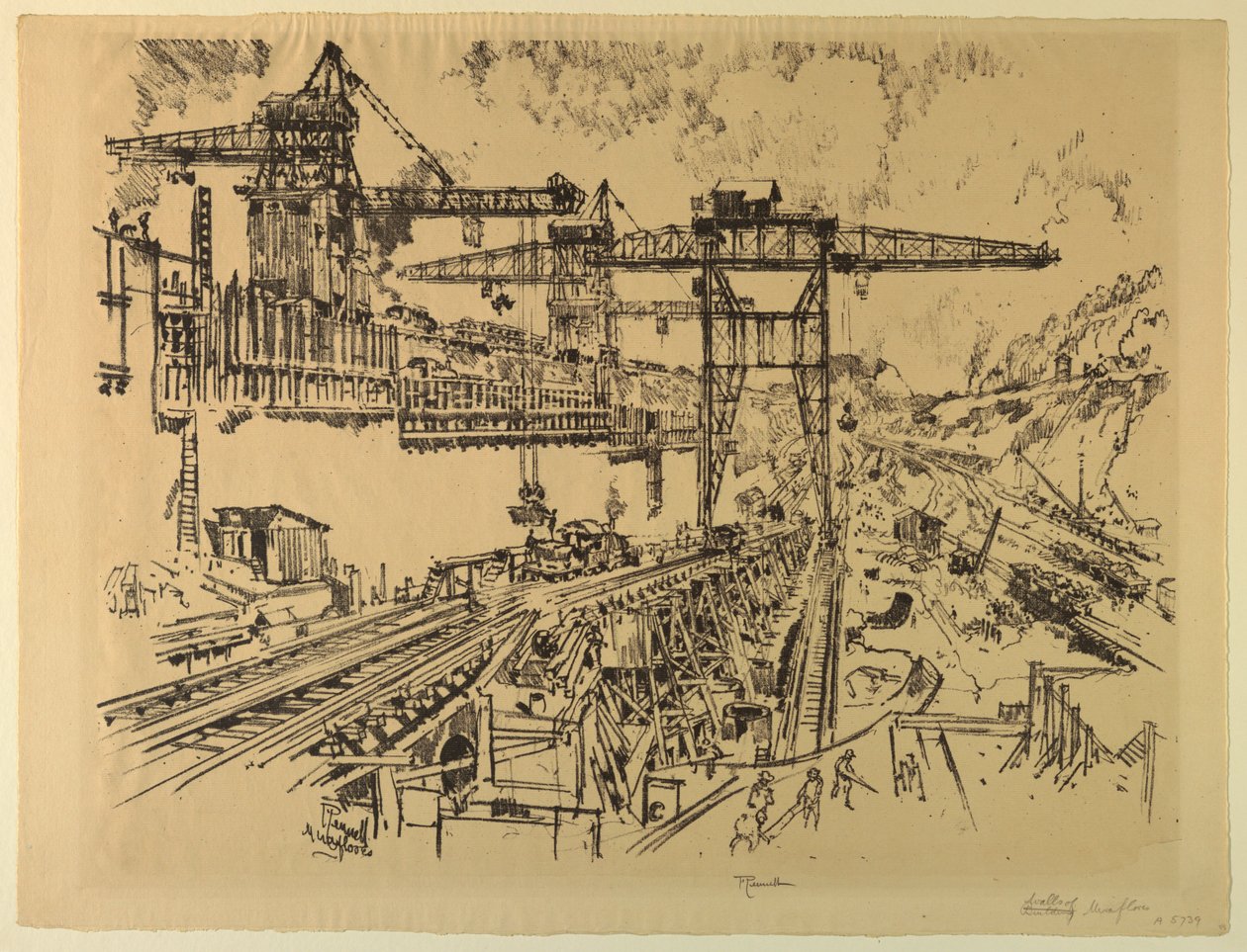 Mauern der Miraflores-Schleuse von Joseph Pennell