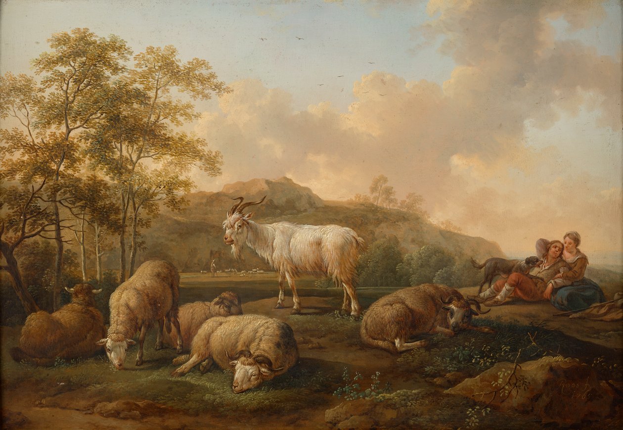 Landschaft mit weidendem Vieh von Joseph Roos d. Ä.