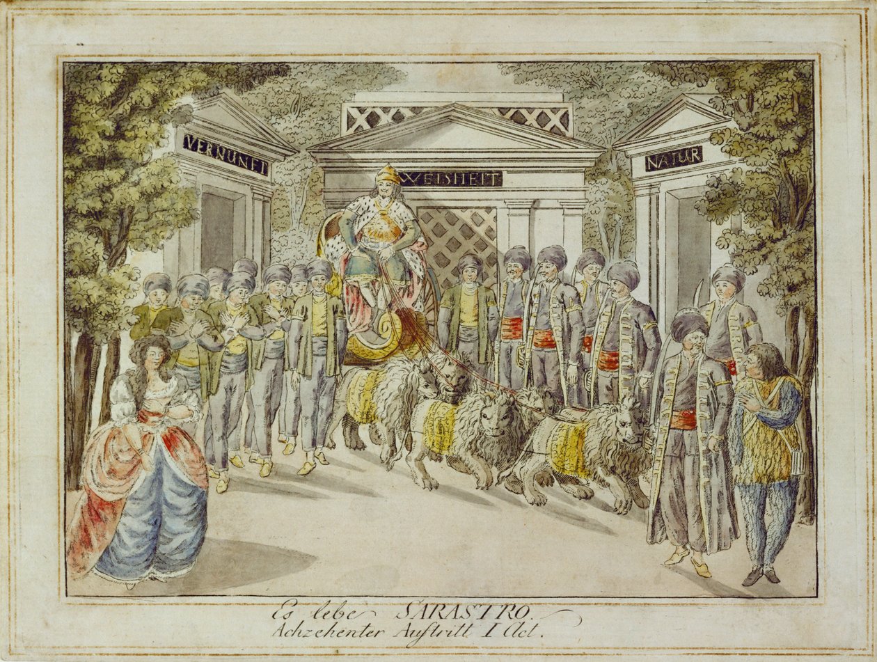 Sarastro kommt auf seinem Wagen an von Joseph Schaffer