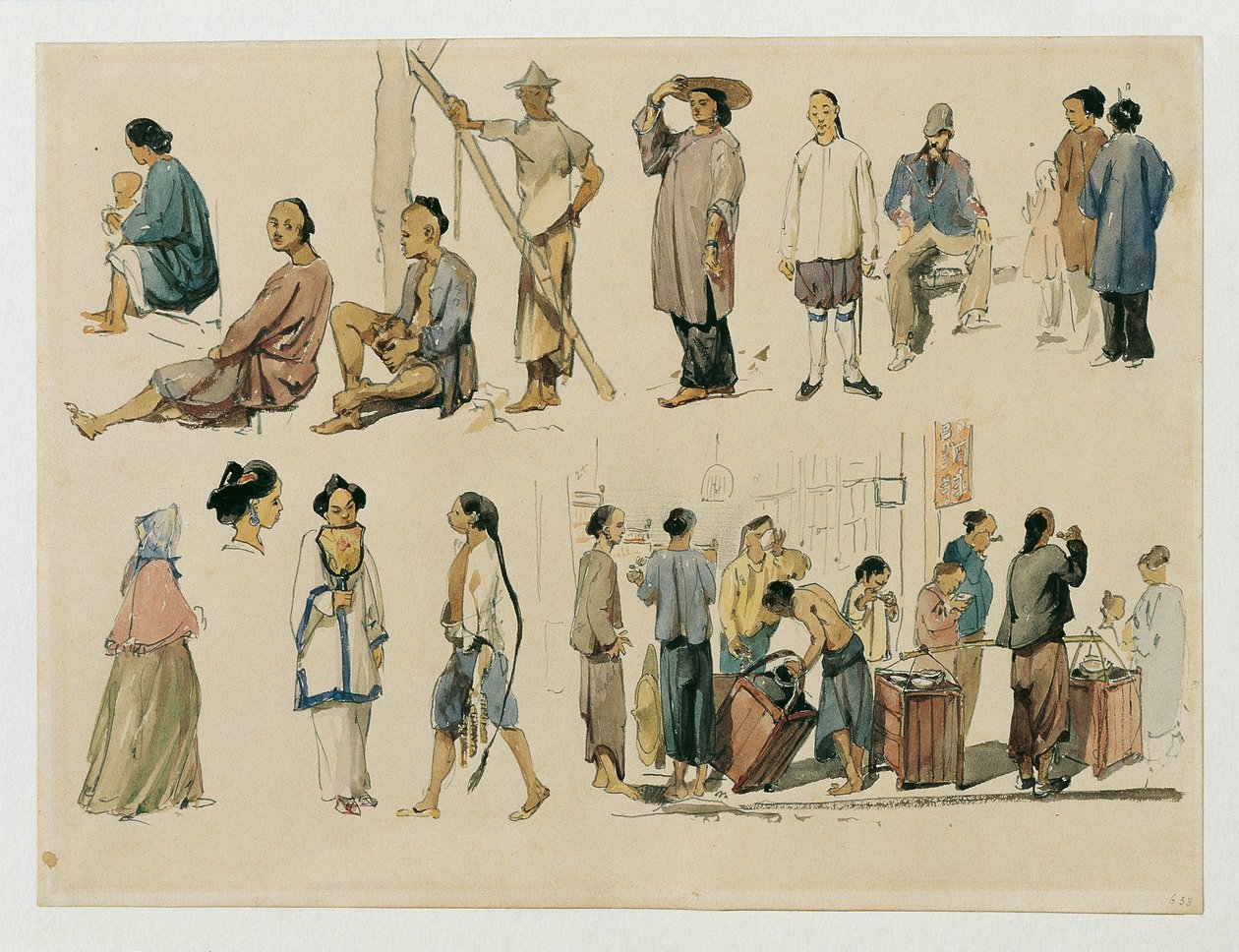 Figurenstudien von Chinesen von Joseph Selleny