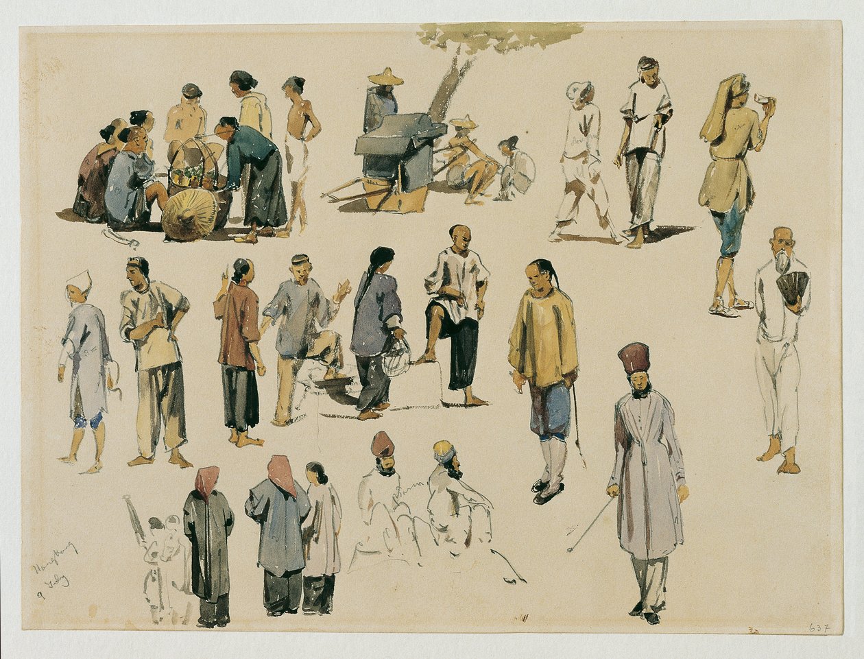 Figurenstudien von Chinesen von Joseph Selleny