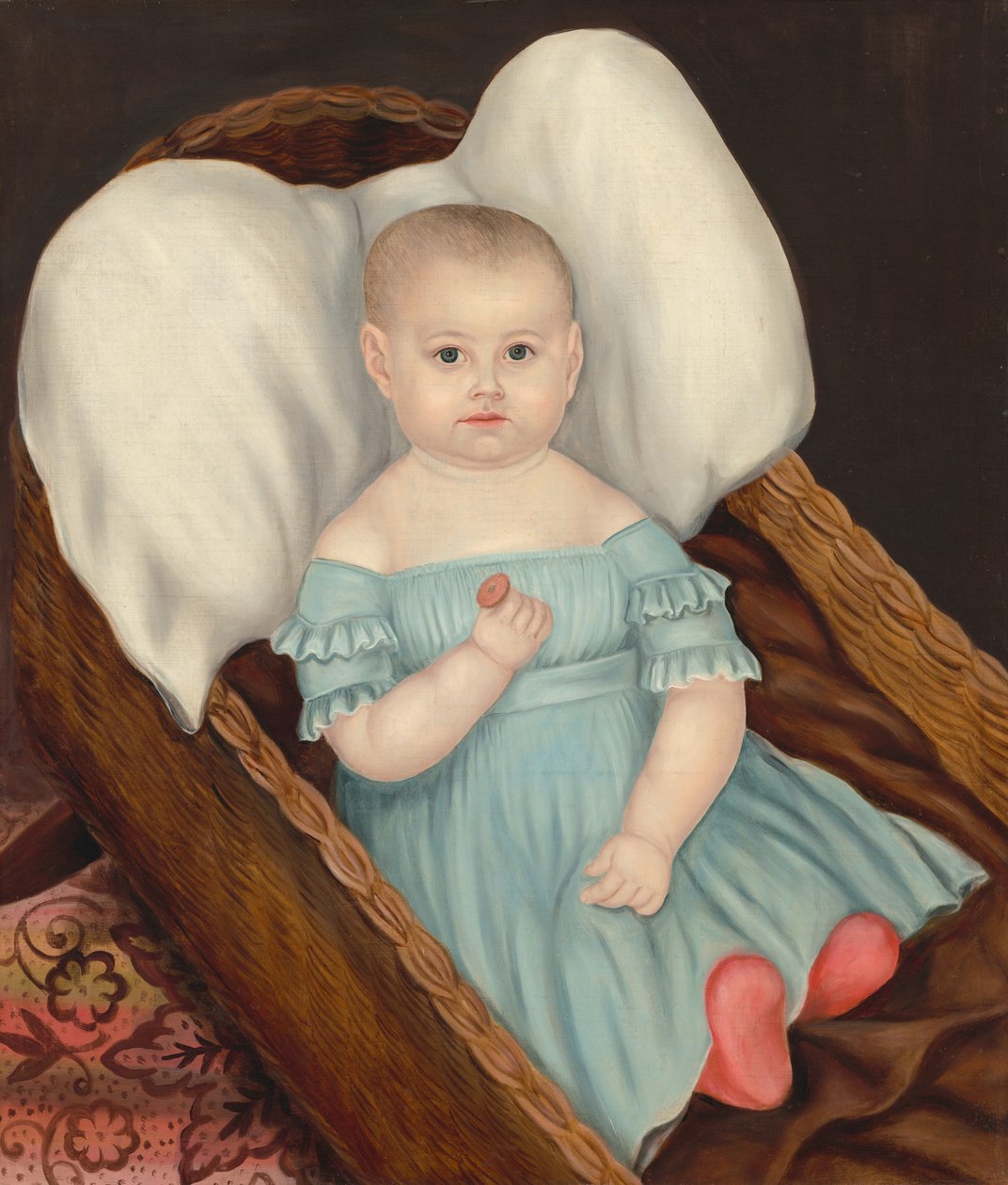 Baby im Weidenkorb, ca. 1840 von Joseph Whiting Stock