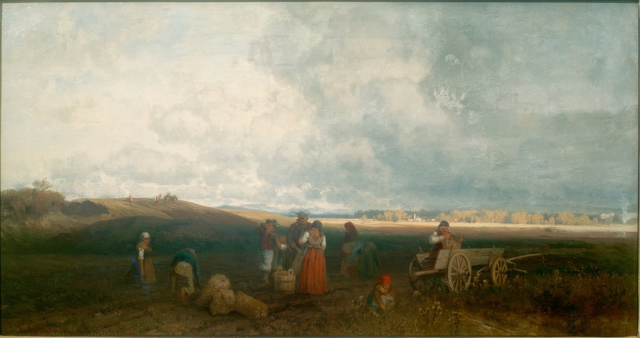 Kartoffelernte im Chiemgau von Joseph Wopfner