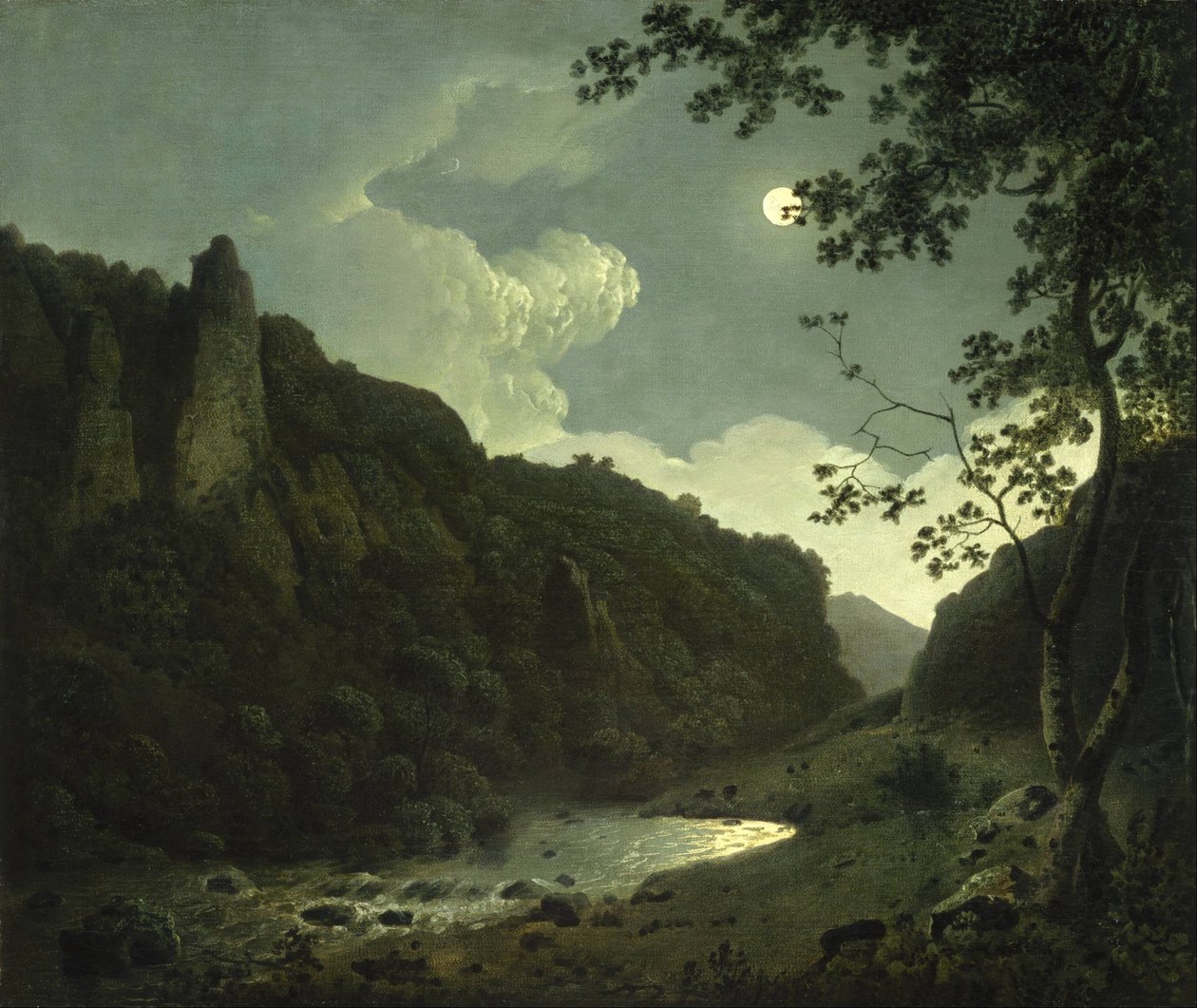 Dovedale im Mondlicht von Joseph Wright of Derby