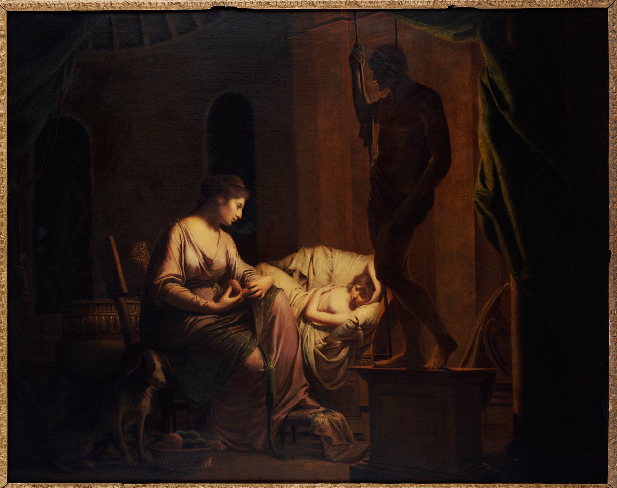 Penelope, die ihr Netz auflöst von Joseph Wright of Derby