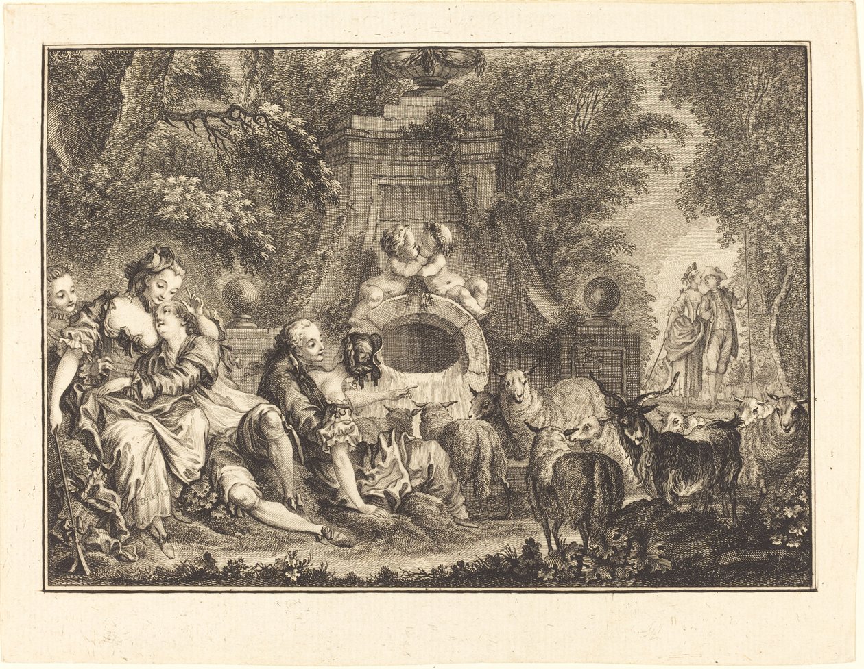 Ländliche Freuden von Joseph de Longueil after Charles Eisen