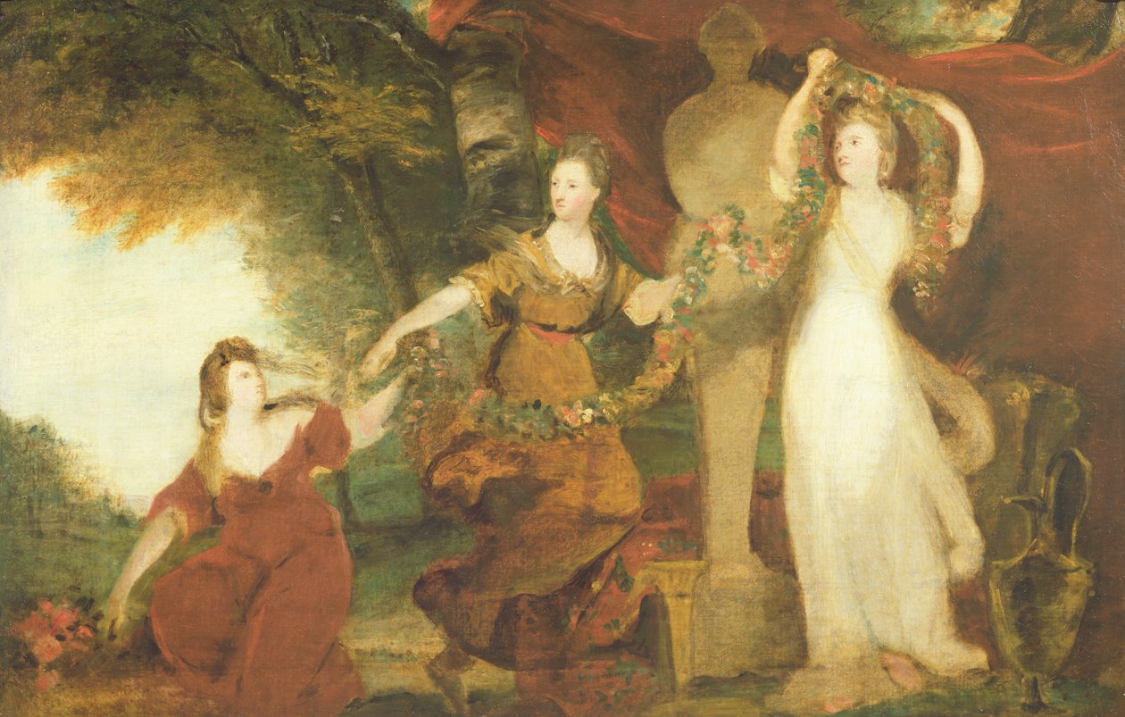 Studie für die drei Töchter von Sir William Montgomery, ca. 1773 von Joshua Reynolds