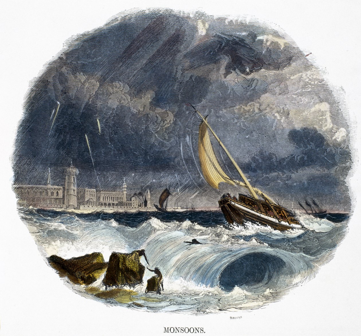 Monsune, aus Phänomene der Natur, 1849 von Josiah Wood Whymper