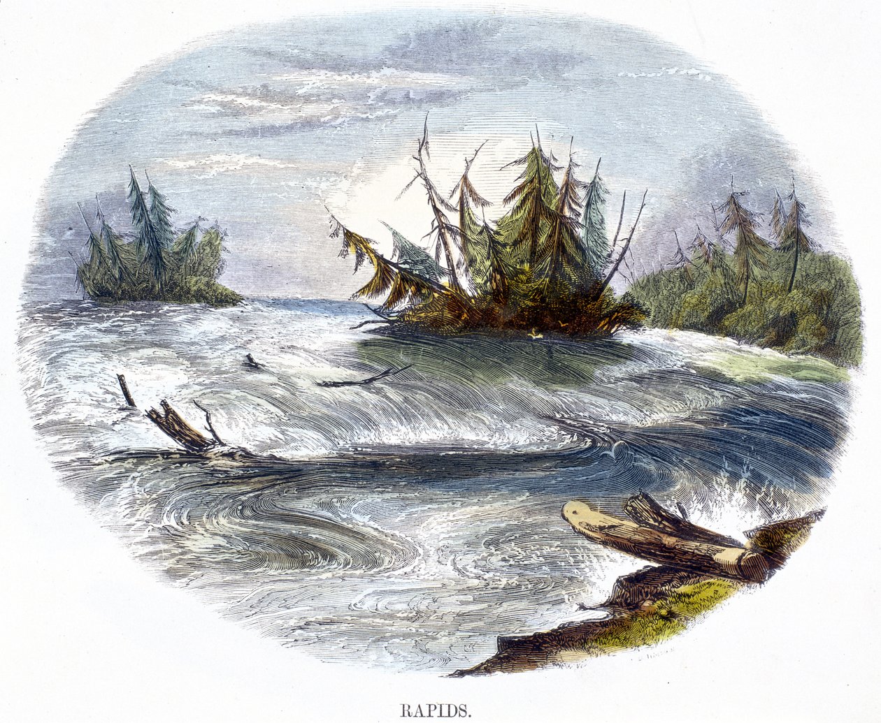 Stromschnellen, aus Phänomene der Natur, 1849 von Josiah Wood Whymper