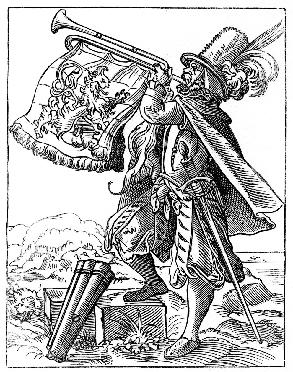 Militärtrompeter, 16. Jahrhundert, 1849 von Jost Amman