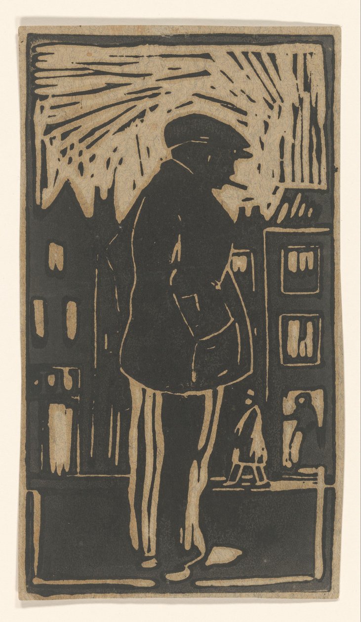 Stehender Mann in einer Straße von Joub Wiertz