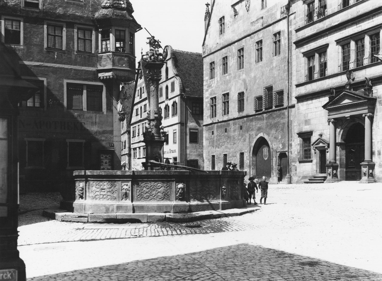 St. Georgs-Brunnen, Rothenburg ob der Tauber, ca. 1910 von Jousset
