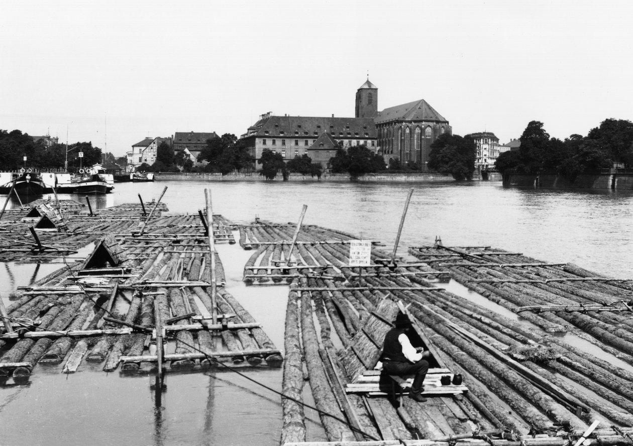 Die Oder bei Breslau (heutiges Wroclaw) Polen, ca. 1910 von Jousset