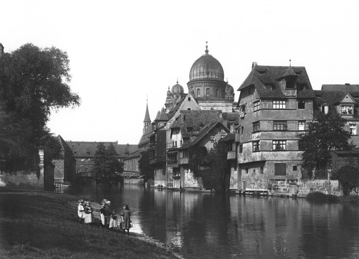 Die Synagoge in Nürnberg, ca. 1910 von Jousset
