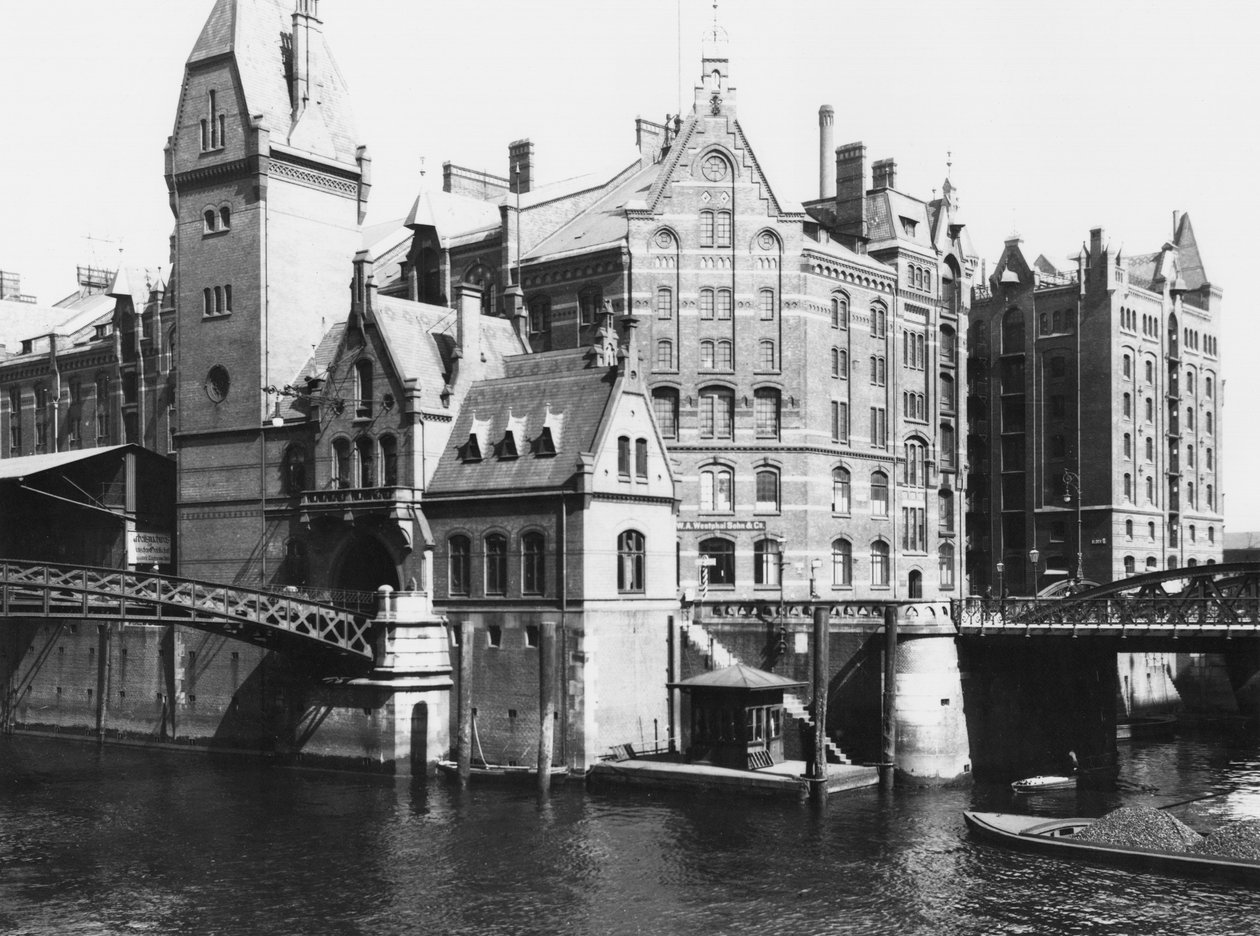Ansicht der Speicherstadt Hamburg, ca. 1910 von Jousset