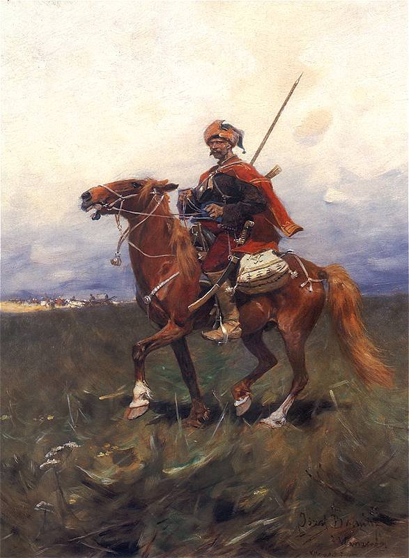 Kosak zu Pferd von Jozef Brandt