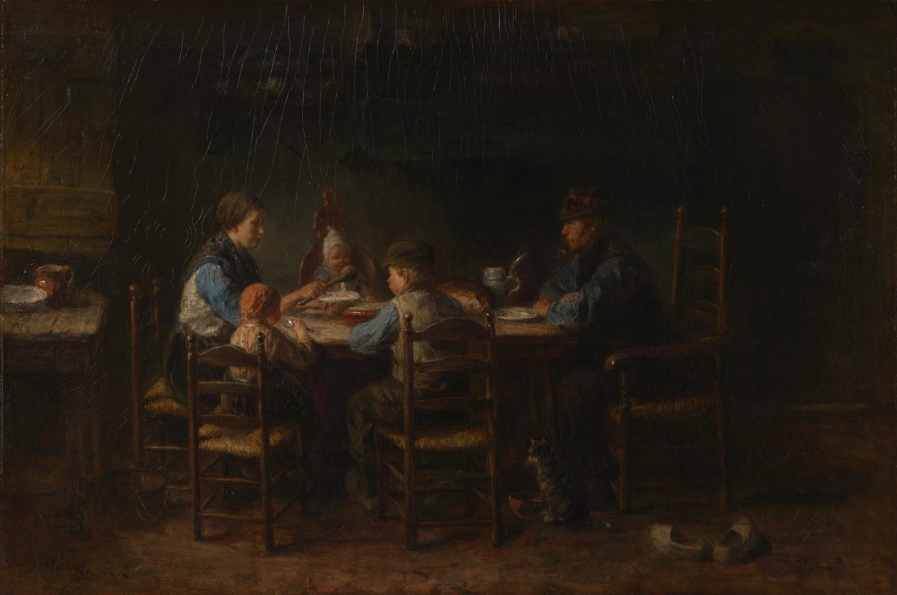 Bauernfamilie am Tisch von Jozef Israëls