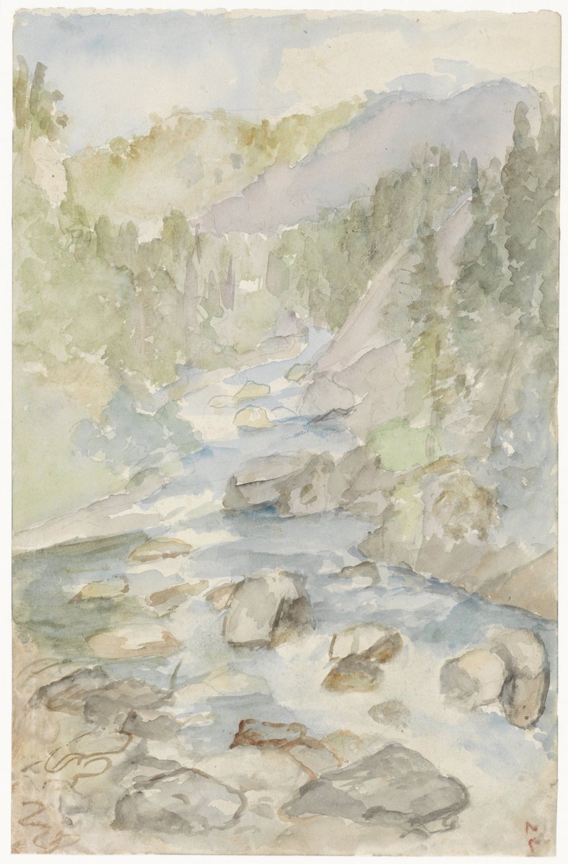 Berglandschaft mit Bach von Jozef Israëls