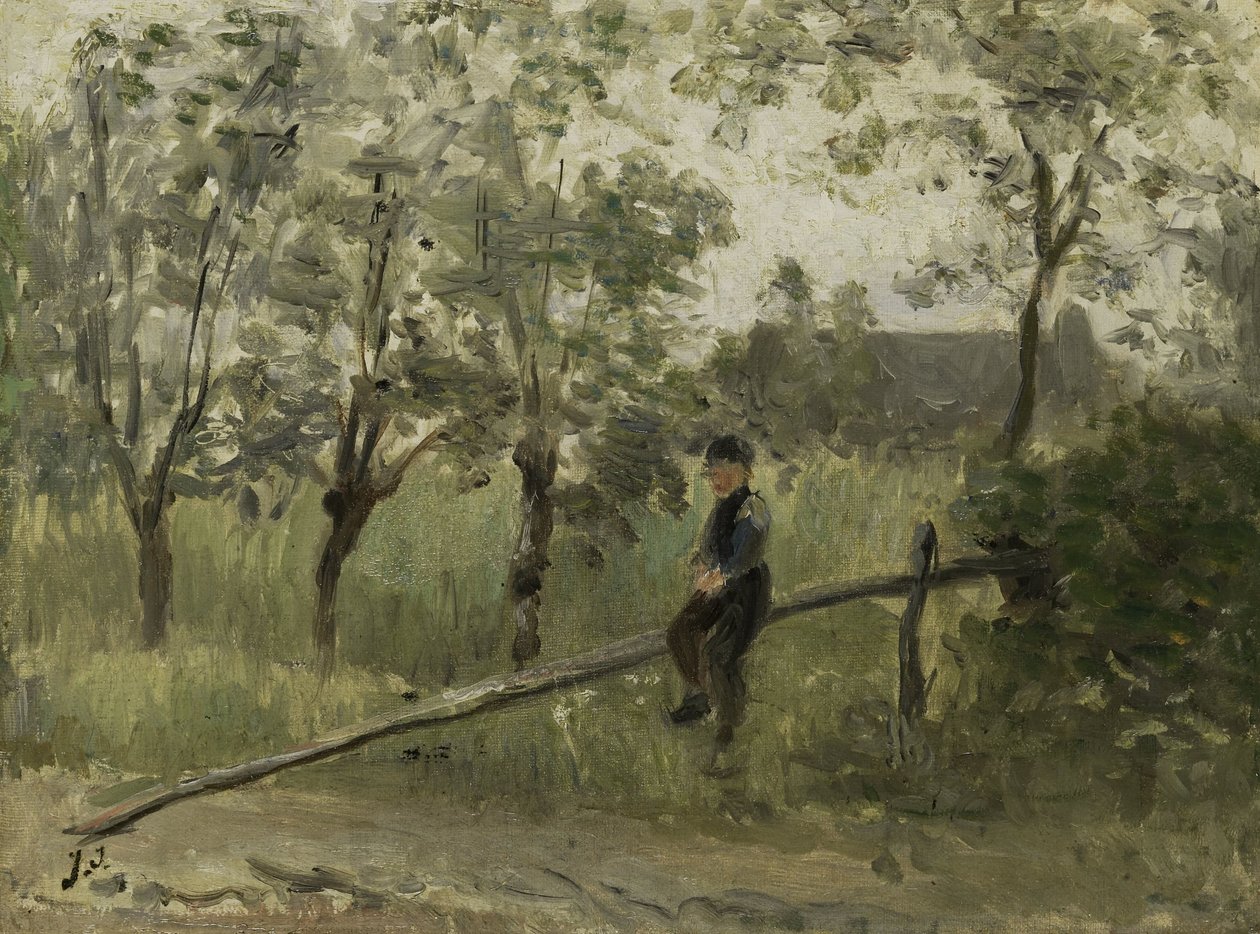 Landjunge auf einer Schranke von Jozef Israëls